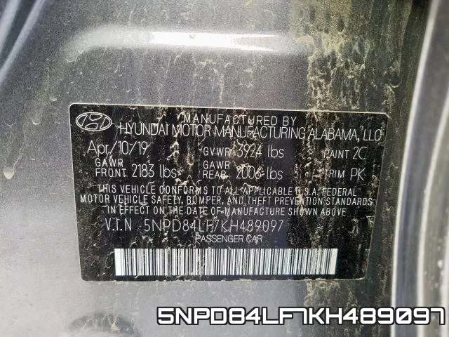 5NPD84LF7KH489097 фото 2