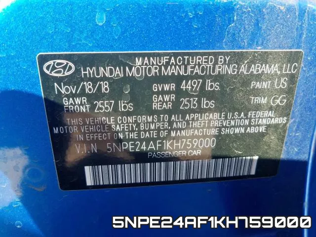 5NPE24AF1KH759000 фото 2