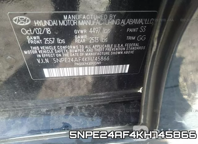 5NPE24AF4KH745866 фото 10