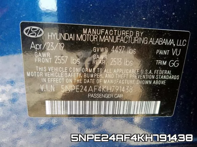 5NPE24AF4KH791438 фото 2