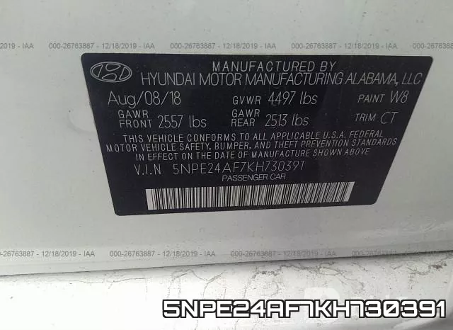 5NPE24AF7KH730391 фото 10