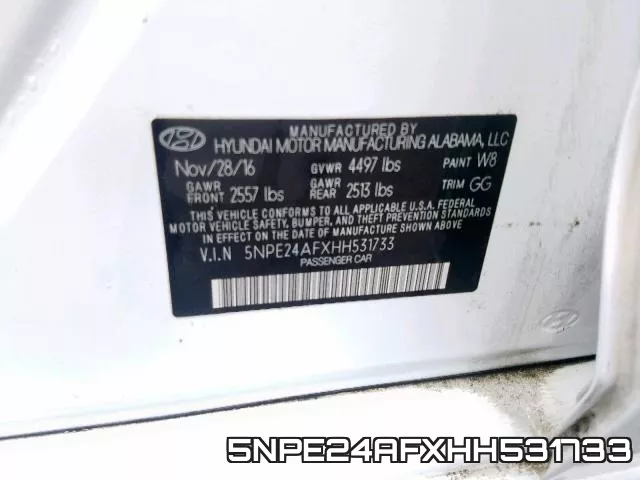 5NPE24AFXHH531733 фото 2