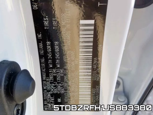 5TDBZRFH1JS883380 фото 2
