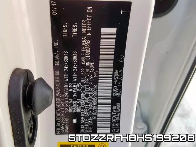 5TDZZRFH8HS199208 фото 2