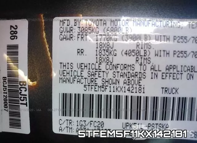 5TFEM5F11KX142181 фото 10