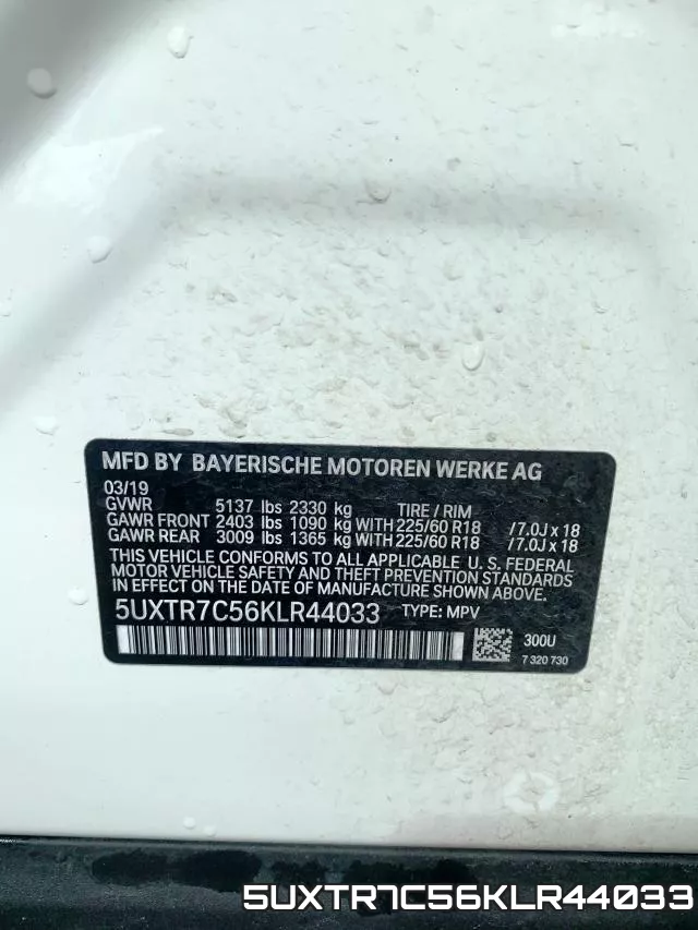 5UXTR7C56KLR44033 фото 2