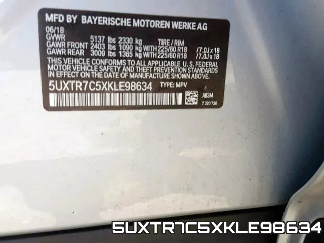 5UXTR7C5XKLE98634 фото 2