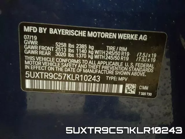 5UXTR9C57KLR10243 фото 2