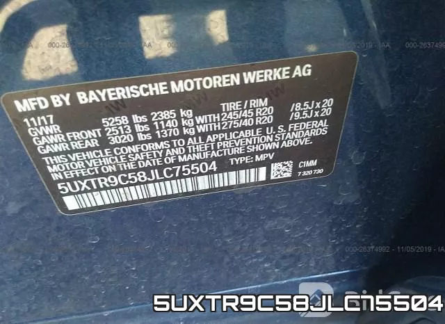 5UXTR9C58JLC75504 фото 10
