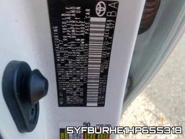 5YFBURHE1HP655318 фото 2