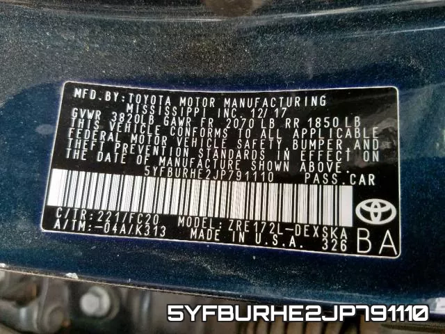5YFBURHE2JP791110 фото 2
