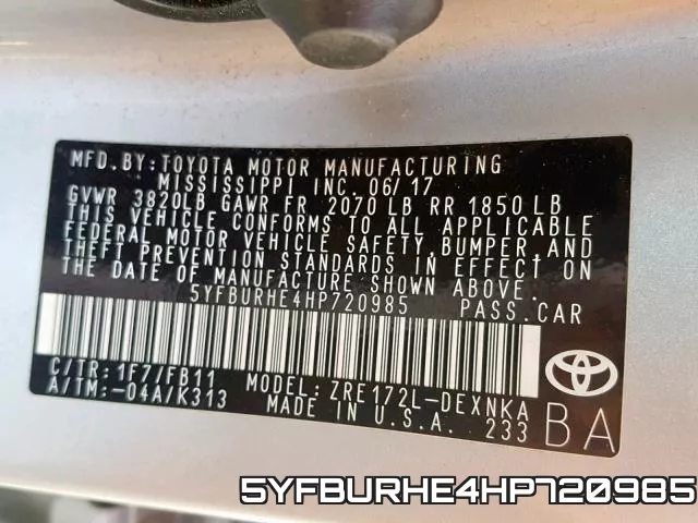 5YFBURHE4HP720985 фото 2