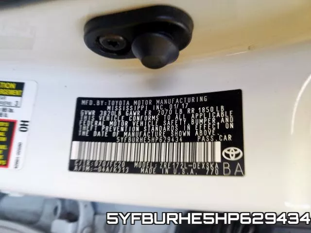 5YFBURHE5HP629434 фото 2