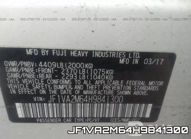 JF1VA2M64H9841300 фото 10