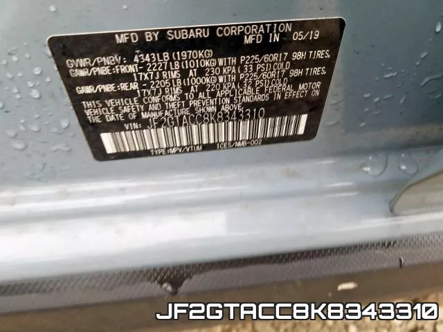 JF2GTACC8K8343310 фото 2