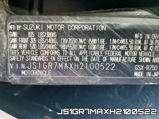 JS1GR7MAXH2100522 фото 2
