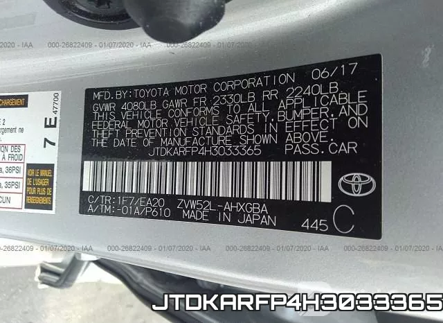 JTDKARFP4H3033365 фото 10