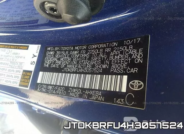 JTDKBRFU4H3057524 фото 10