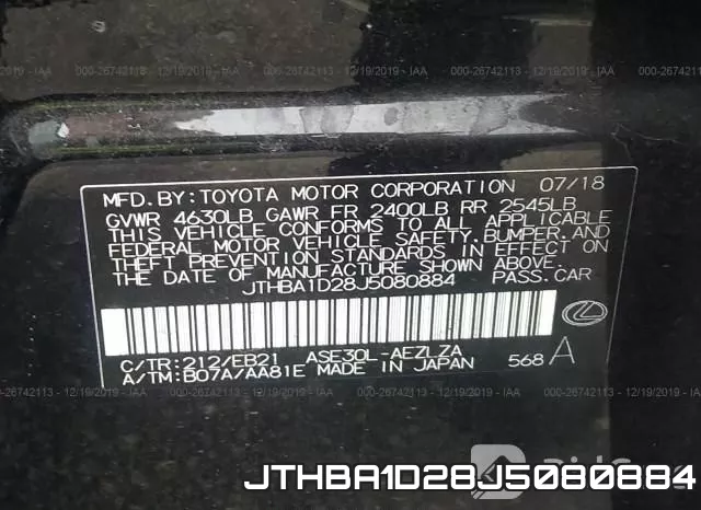 JTHBA1D28J5080884 фото 10