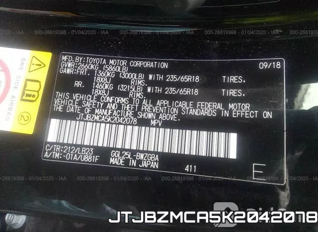 JTJBZMCA5K2042078 фото 10
