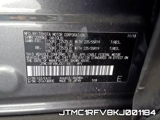 JTMC1RFV8KJ001184 фото 2