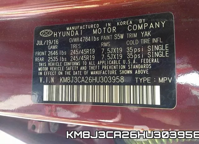 KM8J3CA26HU303958 фото 10