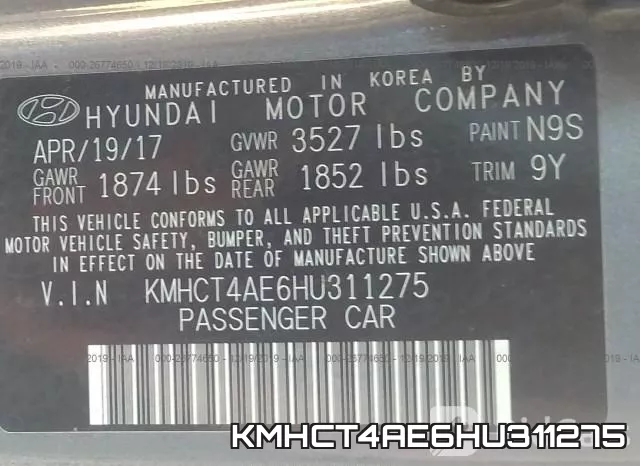KMHCT4AE6HU311275 фото 10