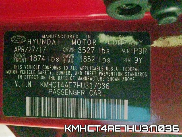 KMHCT4AE7HU317036 фото 2