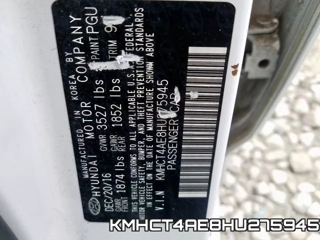 KMHCT4AE8HU275945 фото 2