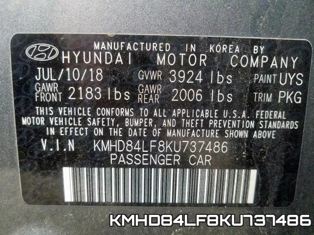 KMHD84LF8KU737486 фото 2