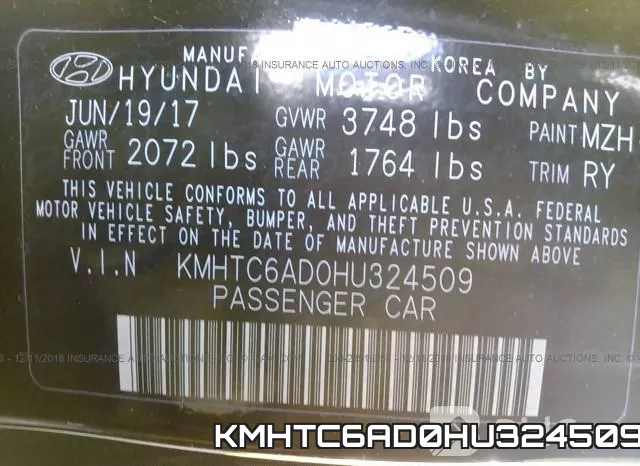 KMHTC6AD0HU324509 фото 10