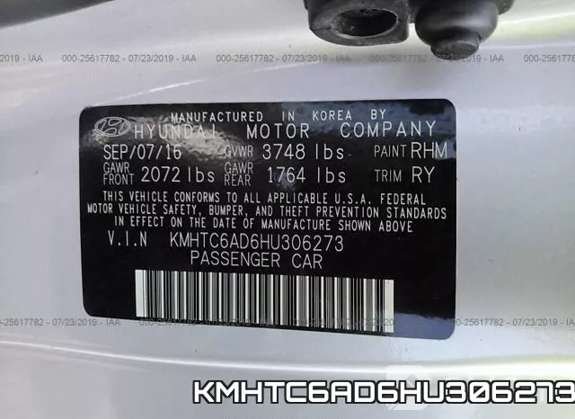 KMHTC6AD6HU306273 фото 10