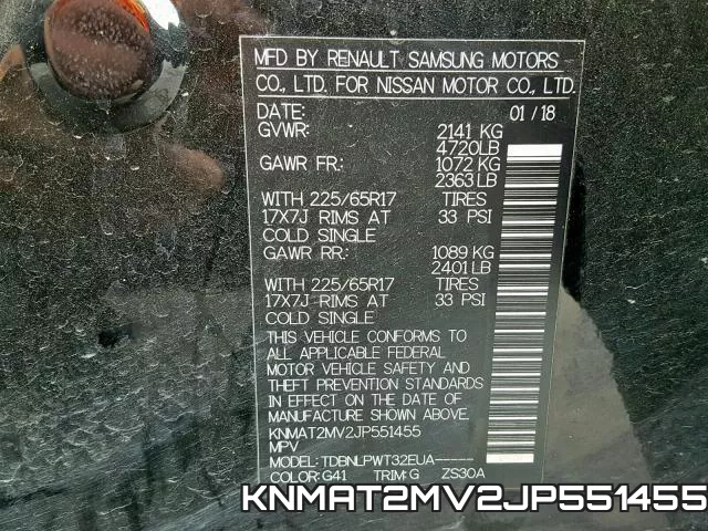 KNMAT2MV2JP551455 фото 2