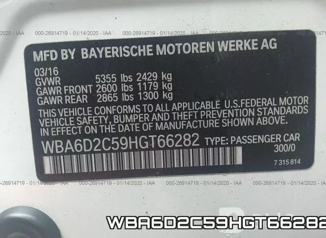 WBA6D2C59HGT66282 фото 10