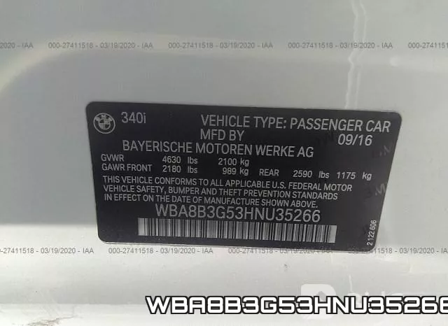 WBA8B3G53HNU35266 фото 10