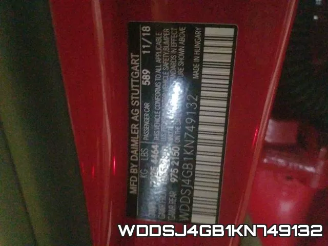 WDDSJ4GB1KN749132 фото 2