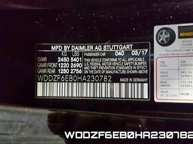 WDDZF6EB0HA230782 фото 2