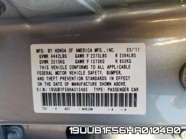 19UUB1F56HA010480 фото 2