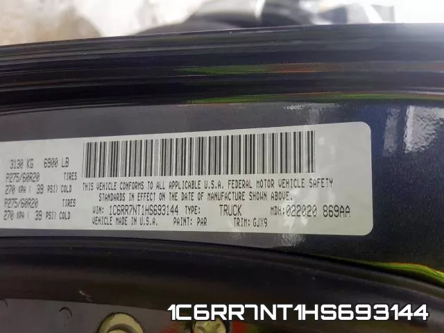1C6RR7NT1HS693144 фото 2