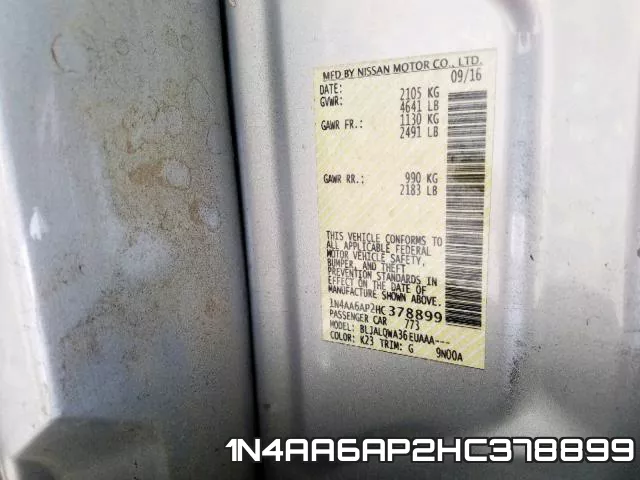1N4AA6AP2HC378899 фото 2