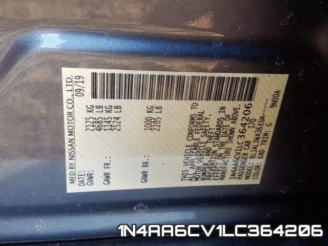 1N4AA6CV1LC364206 фото 2