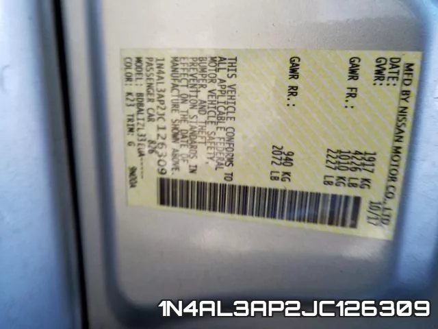 1N4AL3AP2JC126309 фото 2