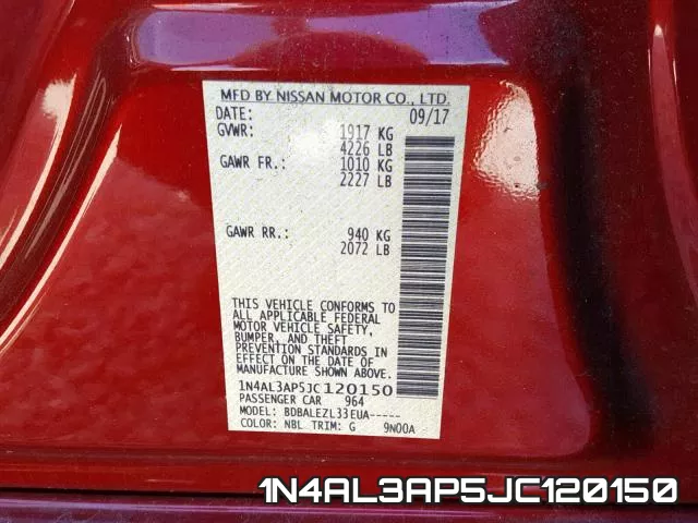 1N4AL3AP5JC120150 фото 2