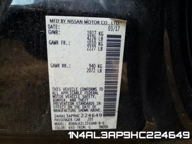 1N4AL3AP9HC224649 фото 2