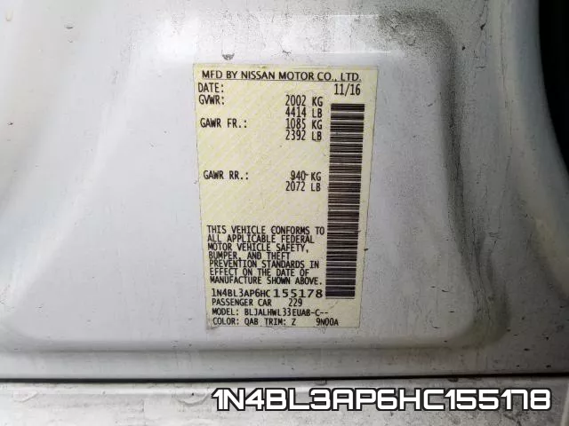 1N4BL3AP6HC155178 фото 2