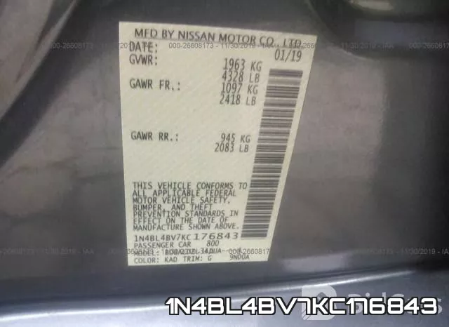 1N4BL4BV7KC176843 фото 10