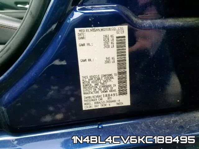 1N4BL4CV6KC188495 фото 2