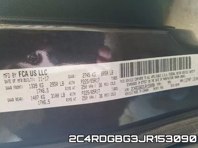 2C4RDGBG3JR153090 фото 2