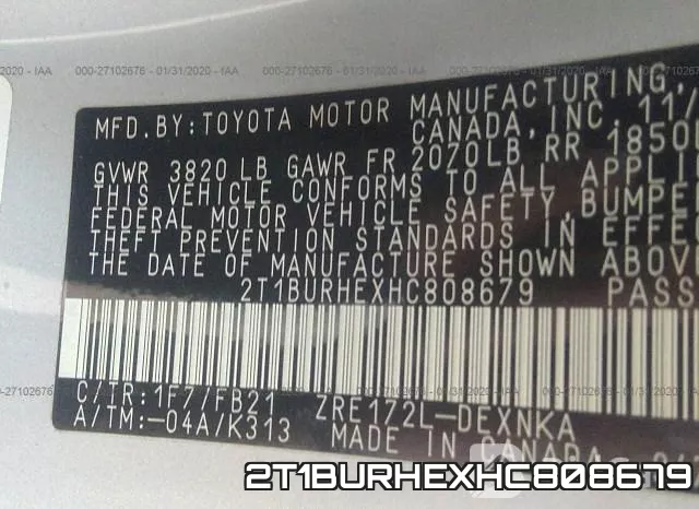 2T1BURHEXHC808679 фото 10
