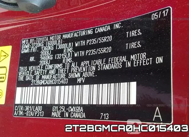 2T2BGMCA0HC015403 фото 10